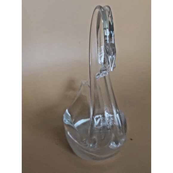 Duncan Miller Hand Blown Clear Glass Swan Trinket/Candy/Nut Bowl 7" x 7" x 3" - Picture 9 of 12